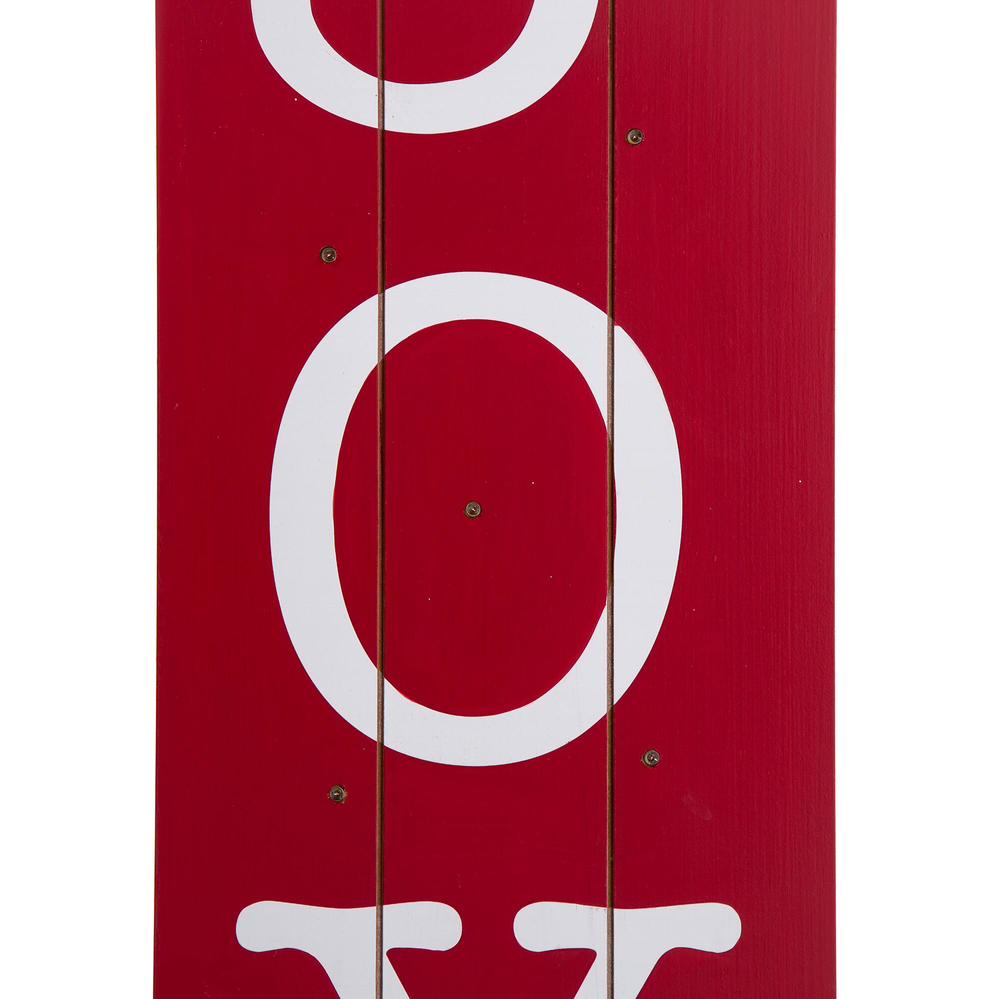 Glitzhome® 40" Lighted Wooden Sleigh JOY Porch Sign with Timer
